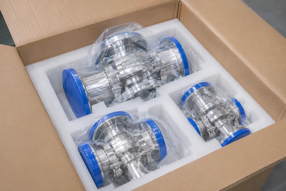 Clean, capped stainless parts and packing