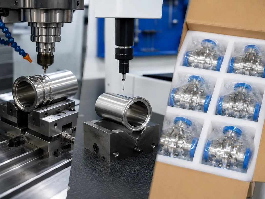 Stainless steel component manufacturing control — machining, inspection and packing