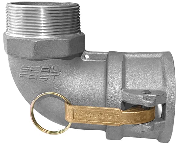 Type B 90° Elbow: Female Coupler × Male NPT Cam and Groove Coupling