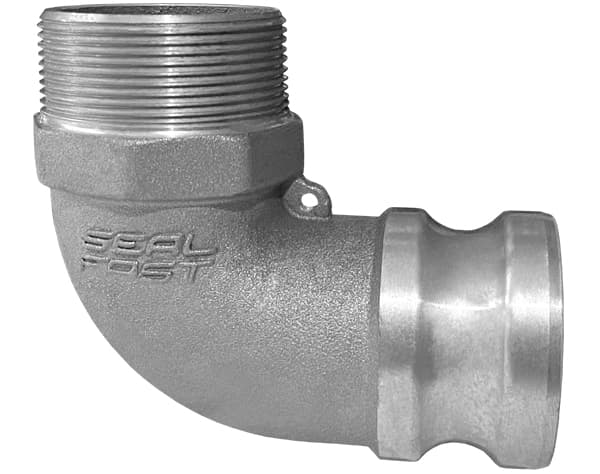 Type F 90° Elbow: Male Adapter × Male NPT Cam and Groove Coupling