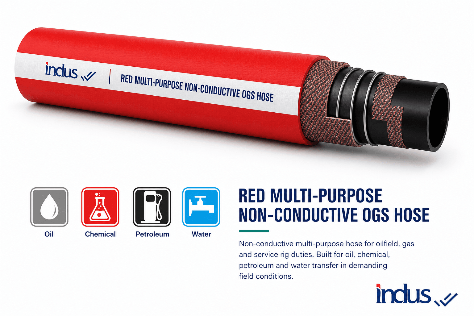 Red Multi-Purpose Non-Conductive OGS Hose