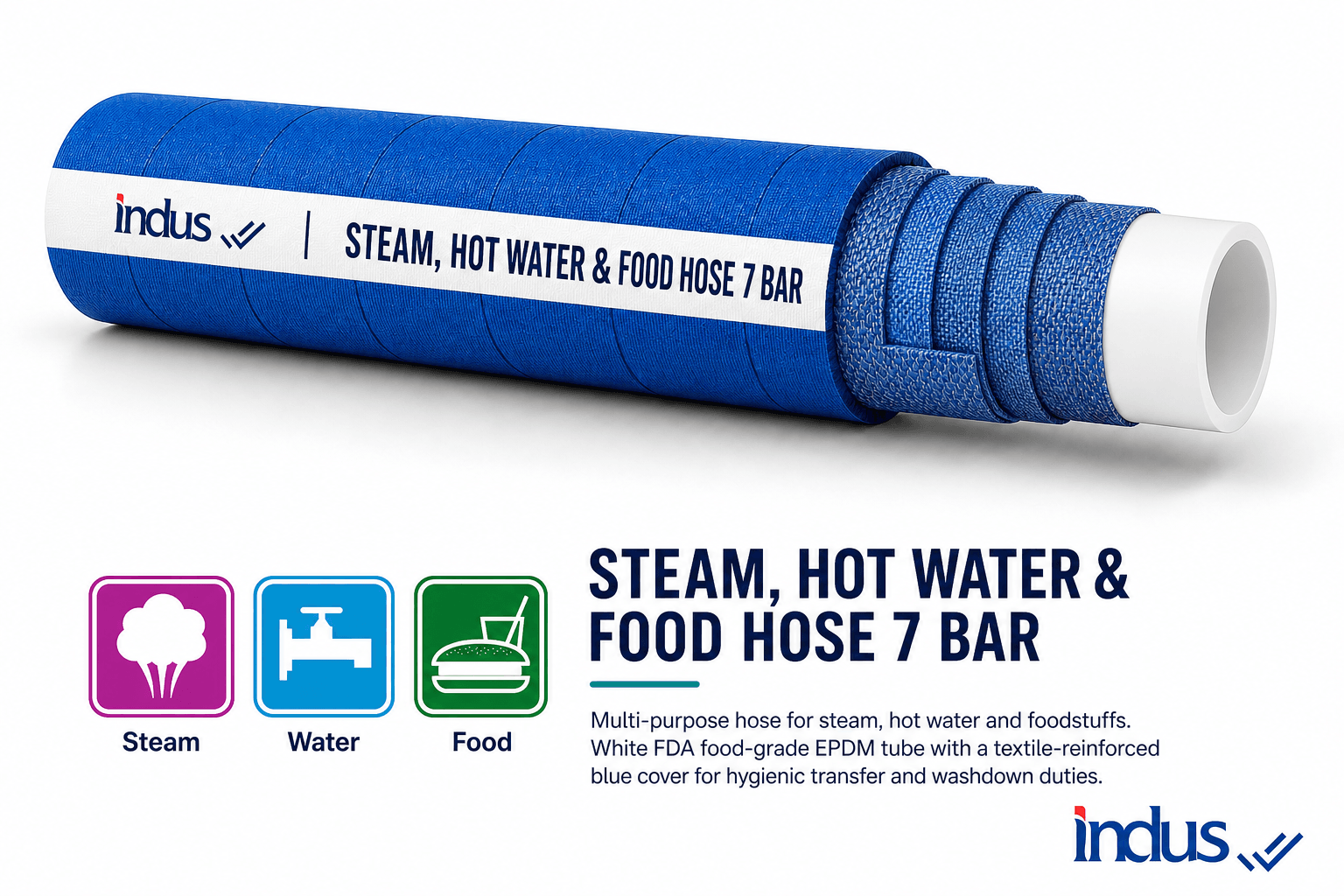 Steam, Hot Water & Food Hose 7 Bar