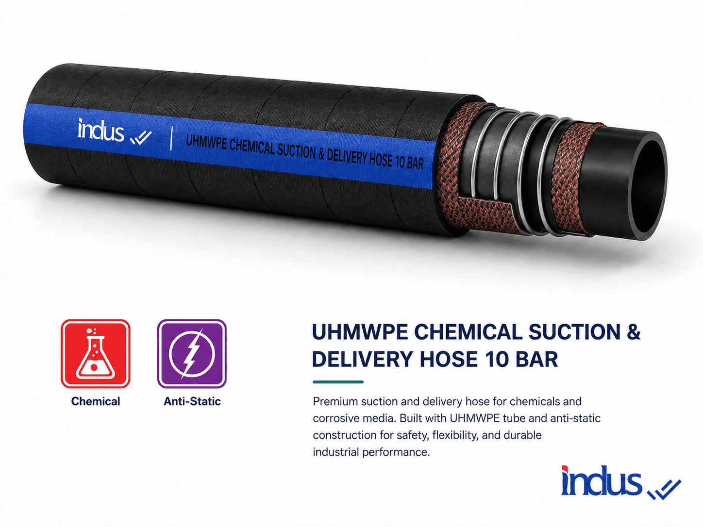 UHMWPE Chemical Suction & Delivery Hose 10 Bar