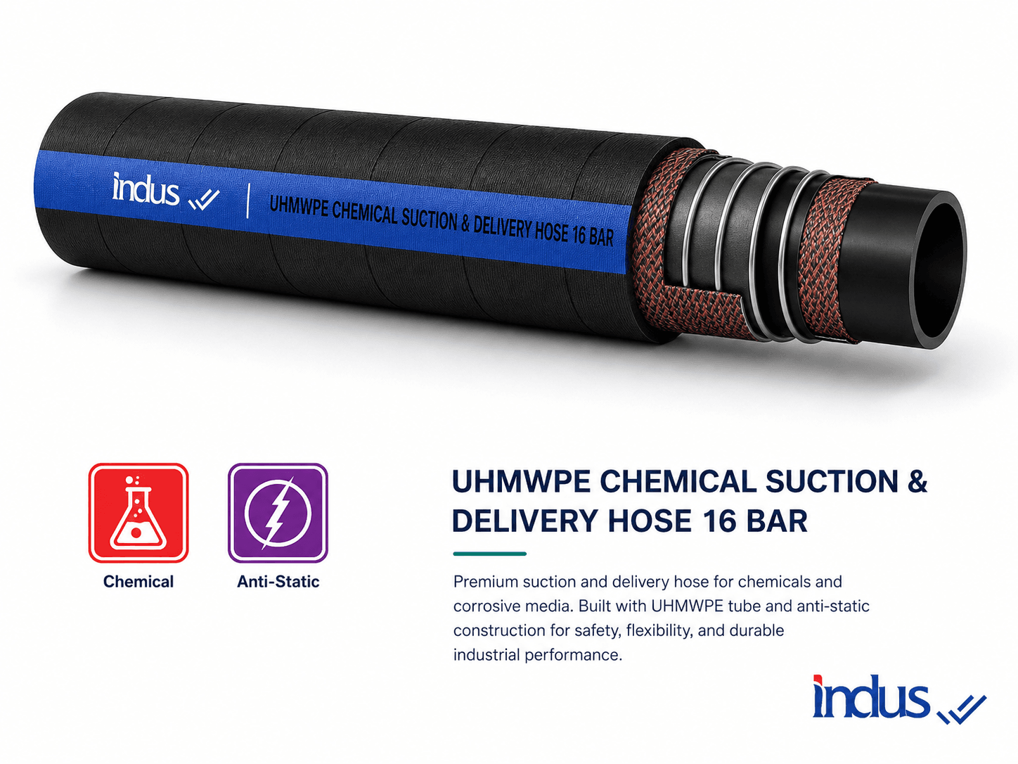 UHMWPE Chemical Suction & Delivery Hose 16 Bar