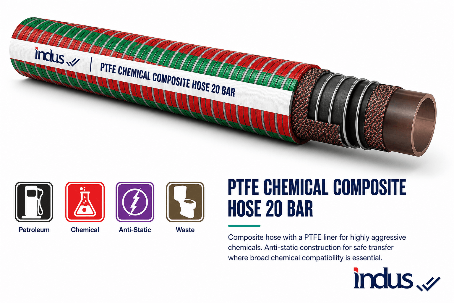 PTFE Chemical Composite Hose 20 Bar