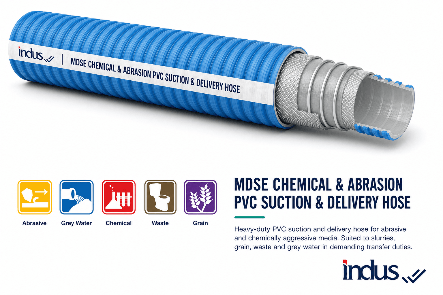 MDSE Chemical & Abrasion PVC Suction & Delivery Hose