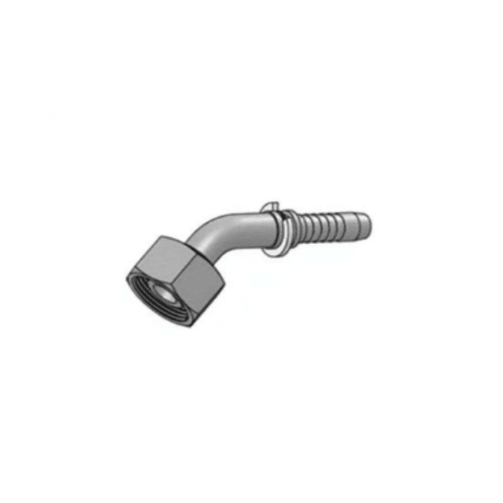 Metric swivel female with o-ring 24° cone (45º elbow)
