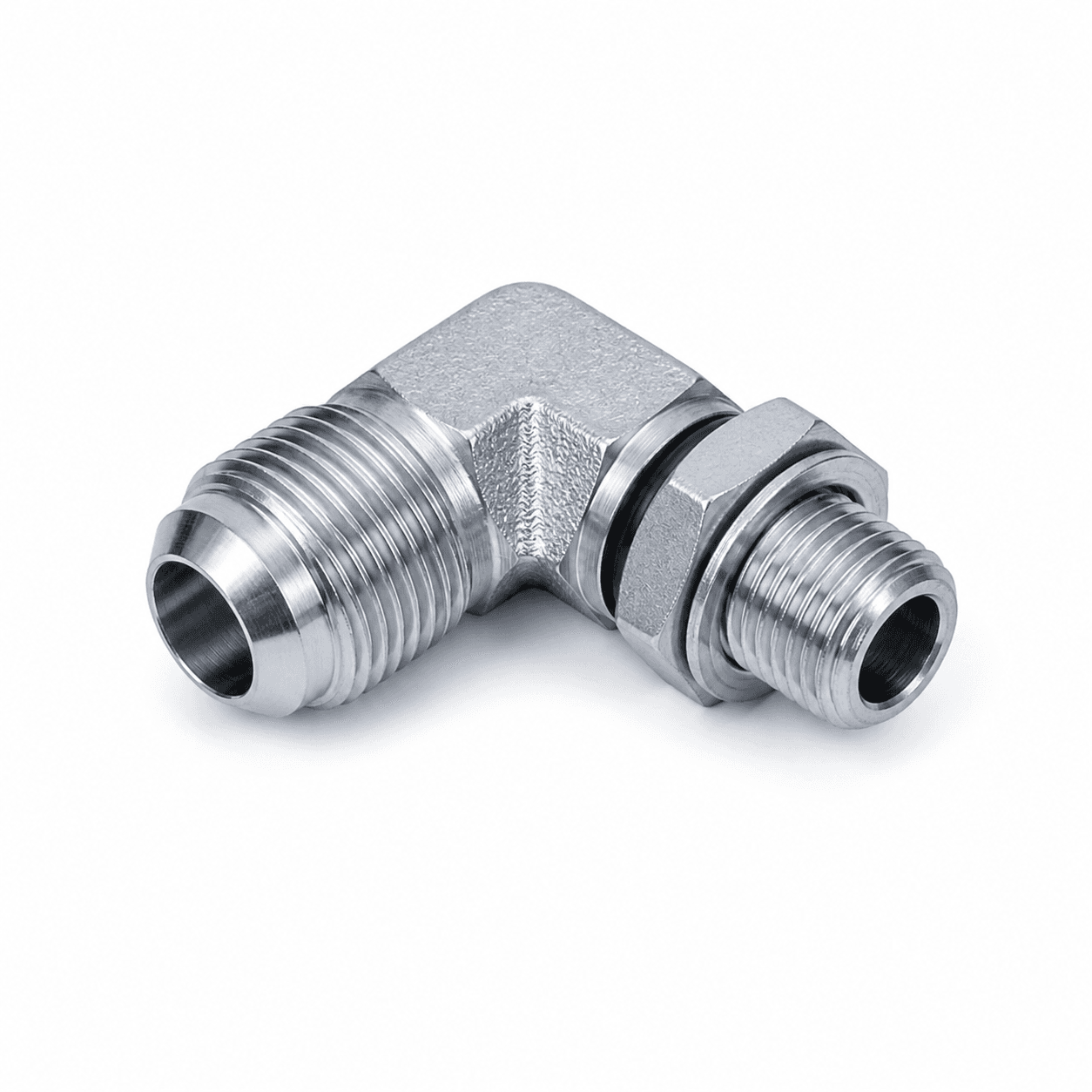 90° Elbow Metric Male 74° Cone × O-Ring Boss