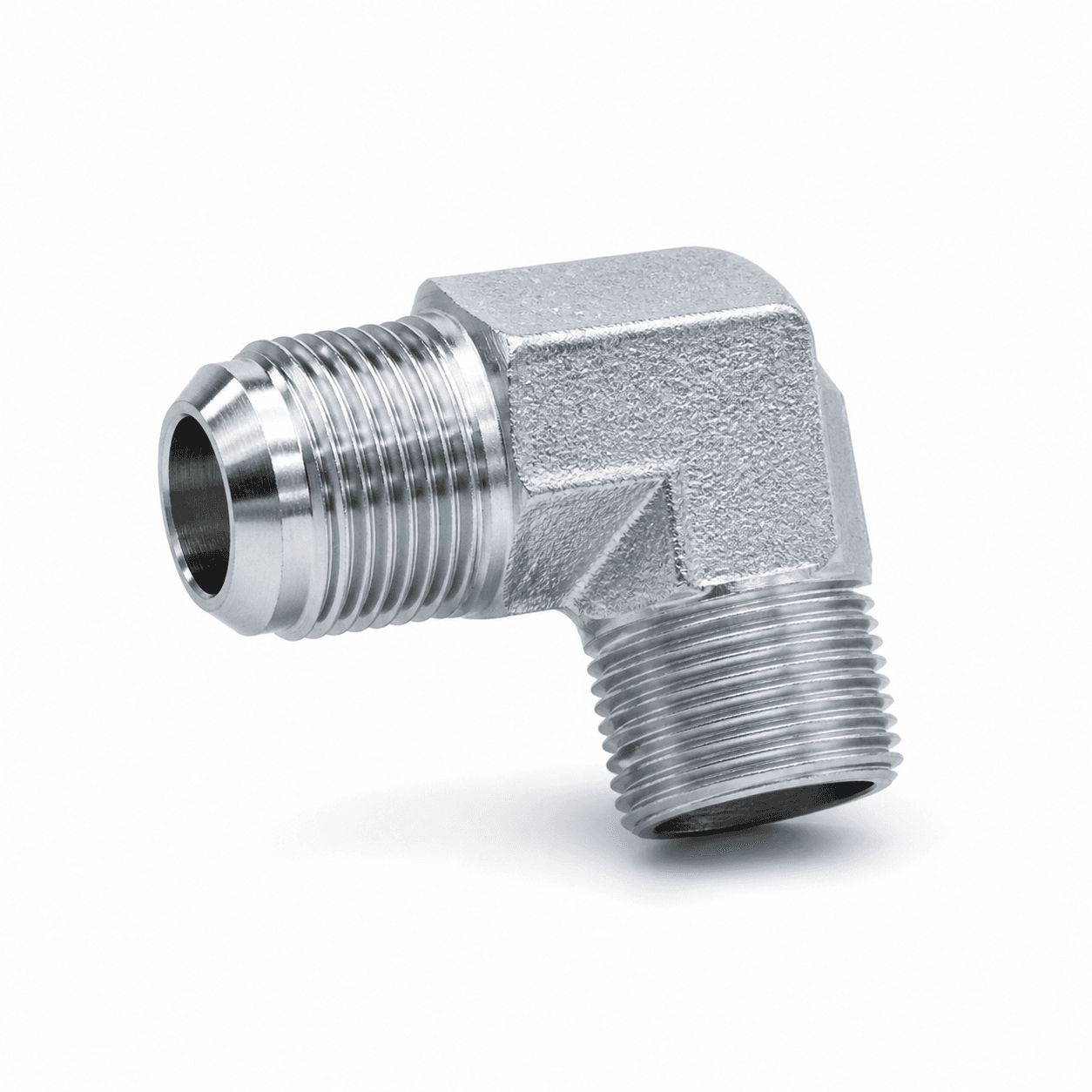 90° Elbow Metric Male 74° Cone × NPT Male