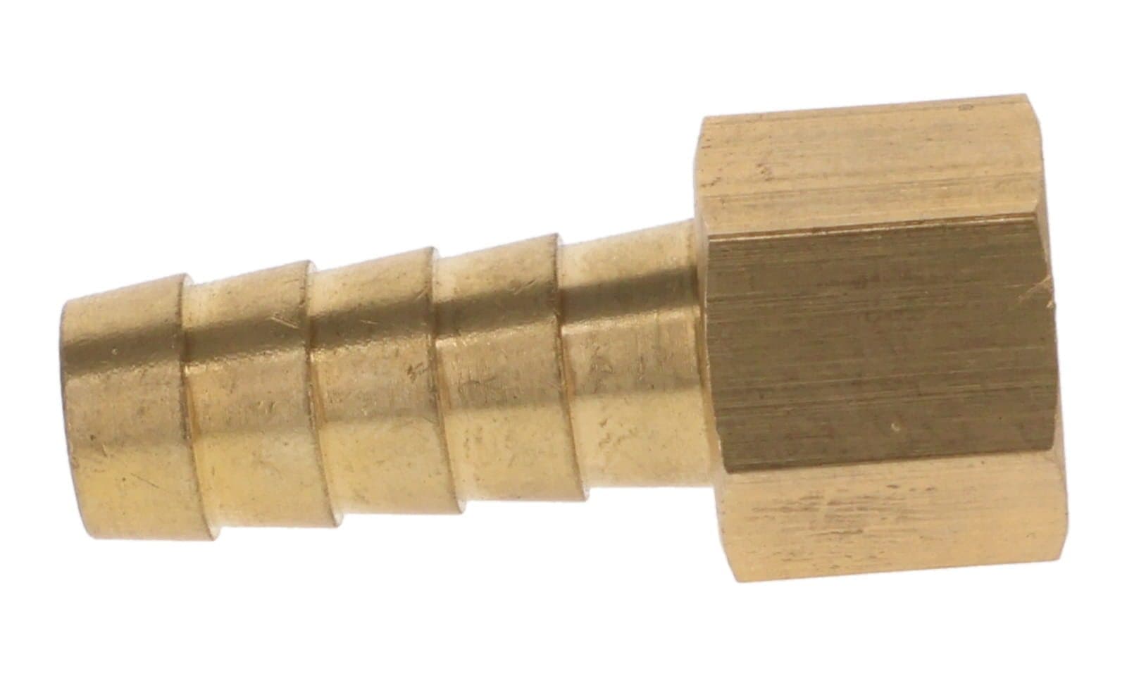 Brass Hose Barb × NPSM Female Swivel, side view