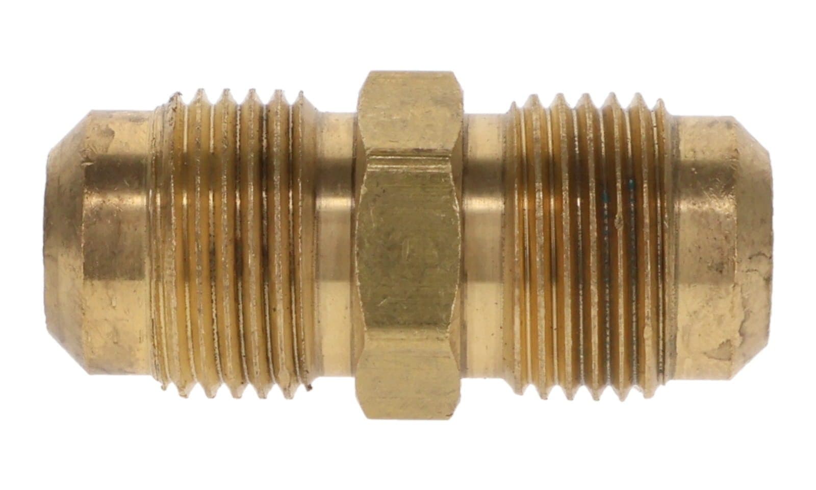 Brass SAE 45° flare union, side view