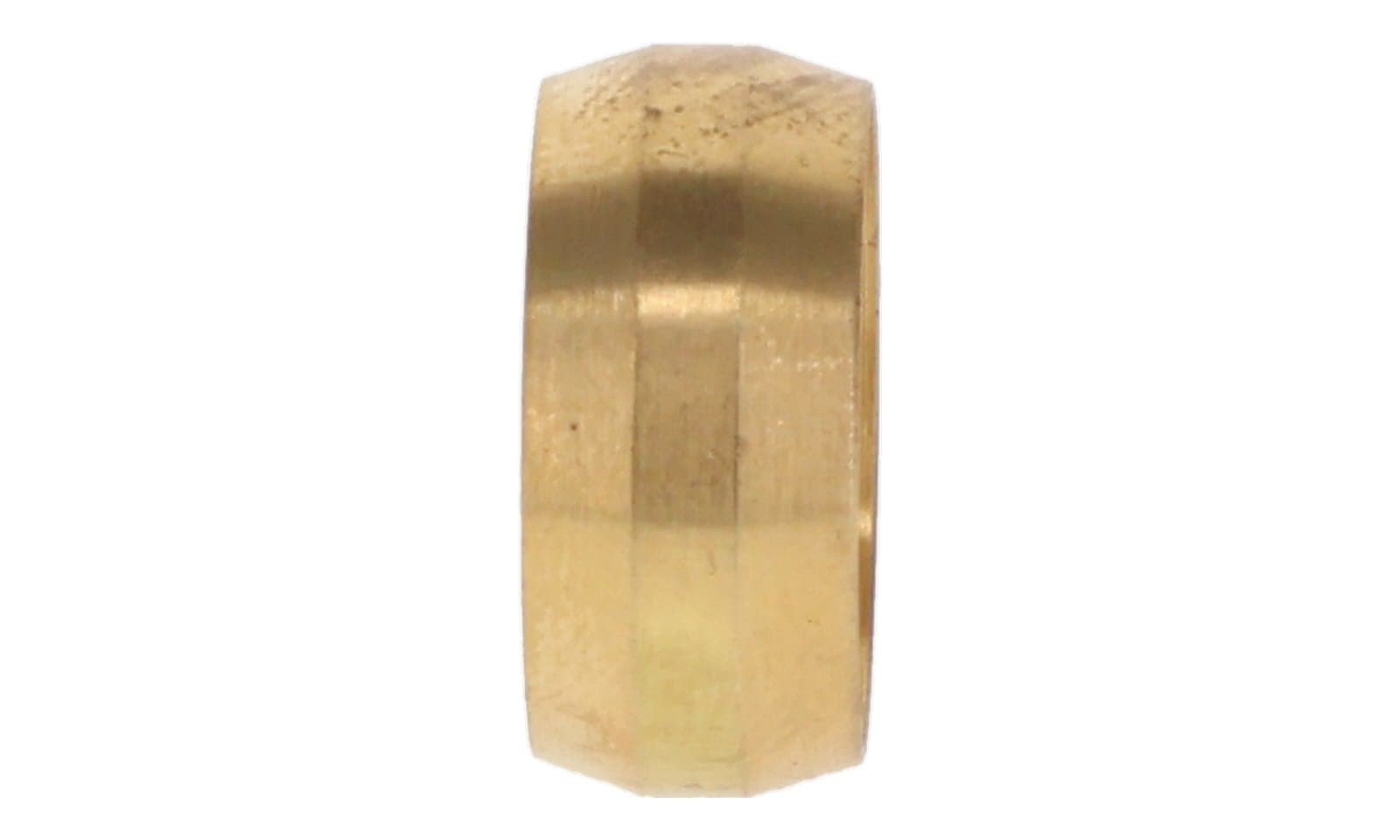 Brass compression sleeve, side view