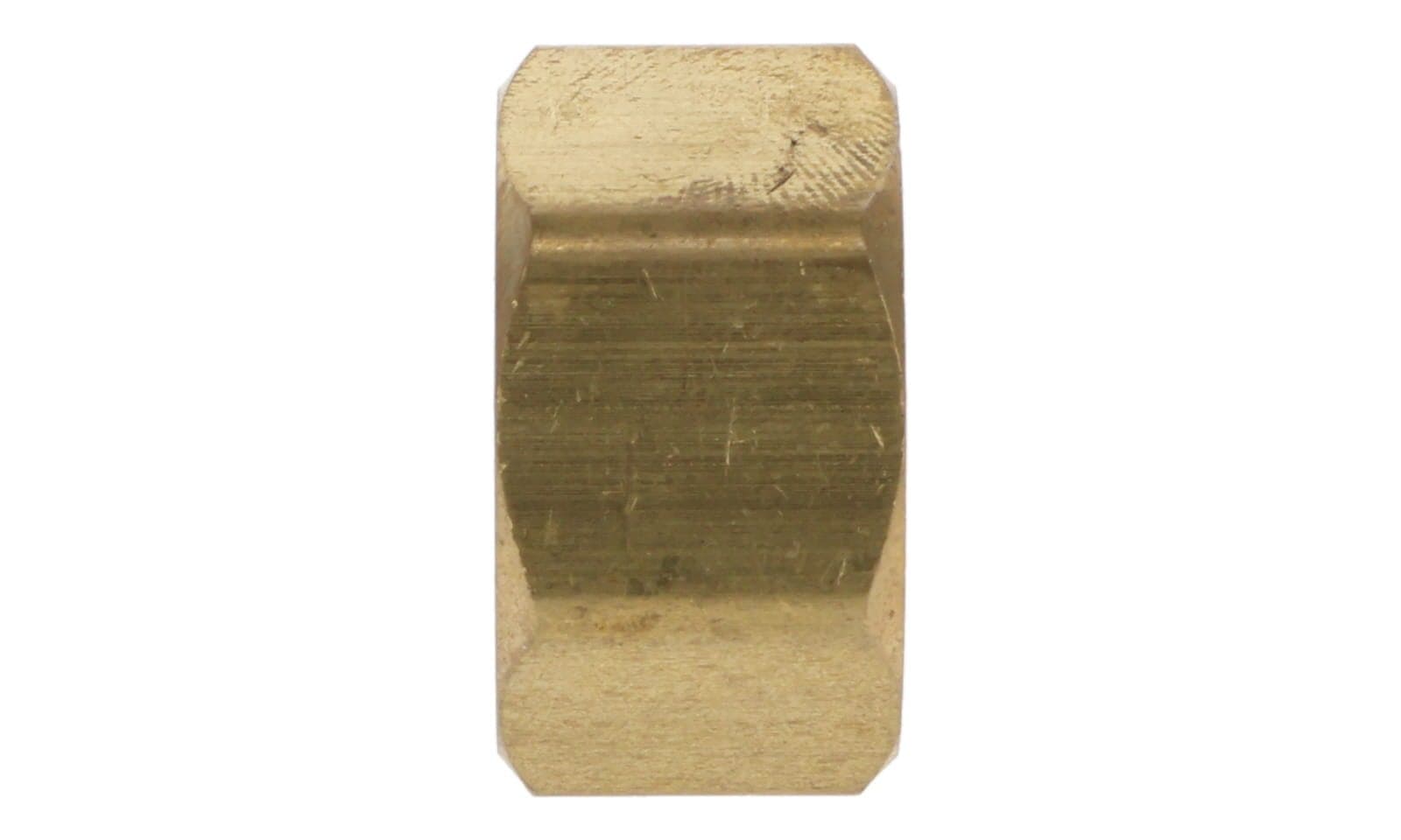 Brass compression nut, side view