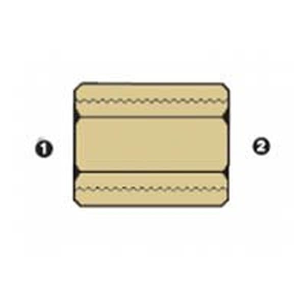 Line drawing of the brass BSP female coupling, ends numbered as in the size table