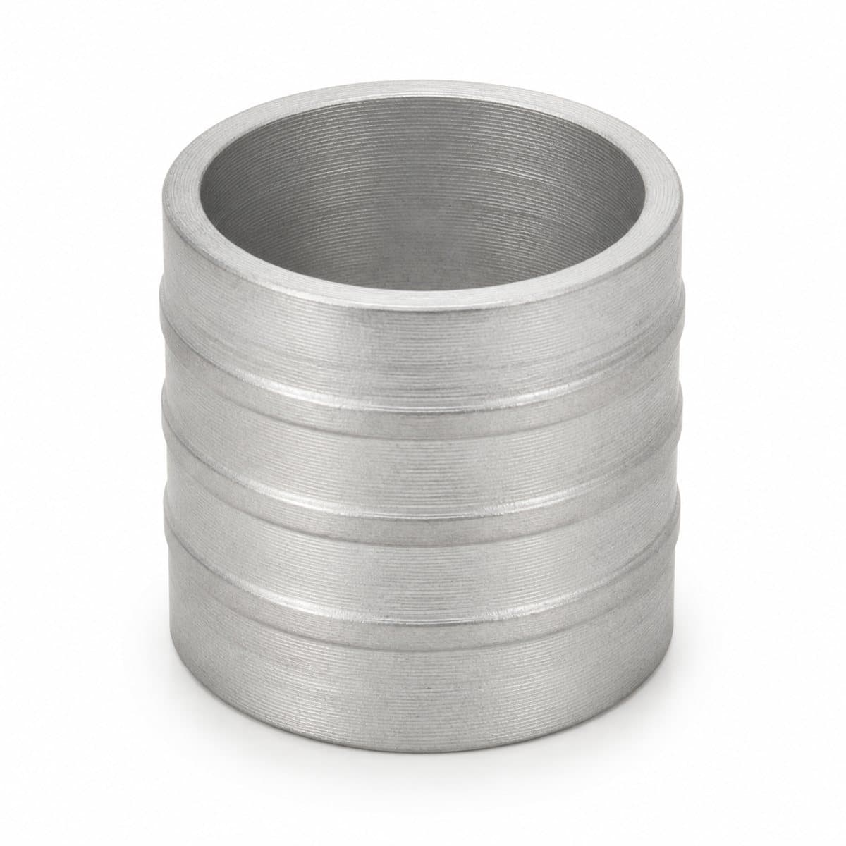 No-skive crimp ferrule for automotive air-conditioning hose (SAE J2064), grooved metal sleeve