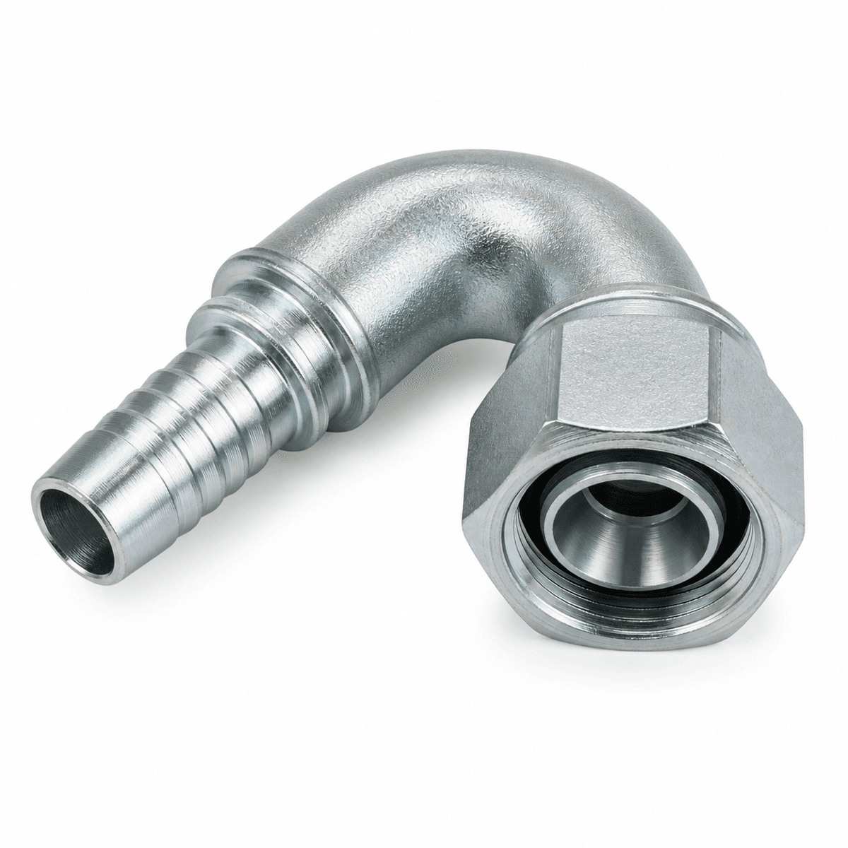 90° Metric Female 24° O-ring Cone (Heavy Series) Hose Fitting