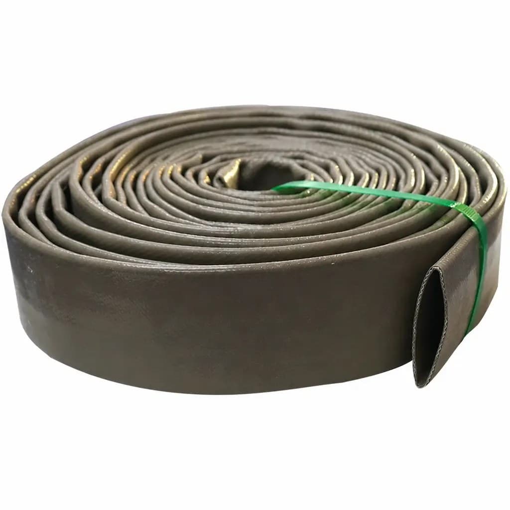 Dark green antistatic TPU lay flat fuel hose, strapped coil