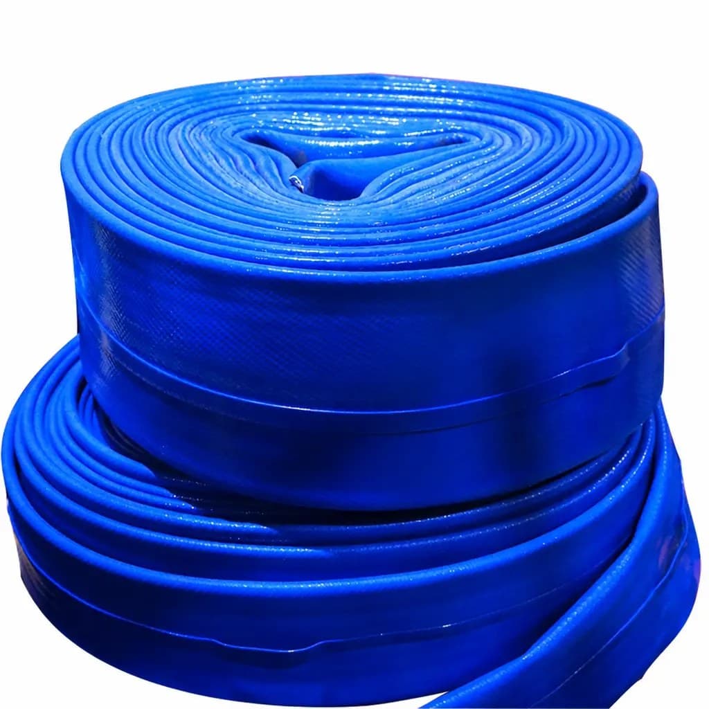 Blue TPU lay flat well riser hose, flat-coiled roll