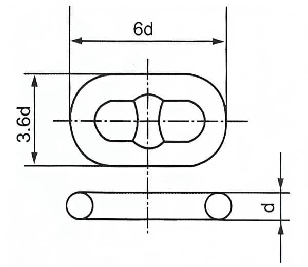 Stud Link Anchor Chain — Grades U1, U2 and U3 — dimension drawing