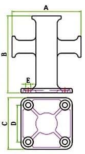 Stainless Steel Marine Single Cross Bollard DR Type