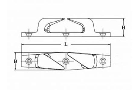 Stainless Steel Skene Type Fairlead — dimension drawing