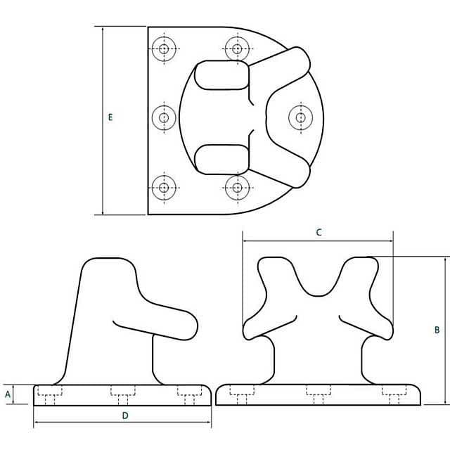 Twin Horn Bollard — dimension drawing