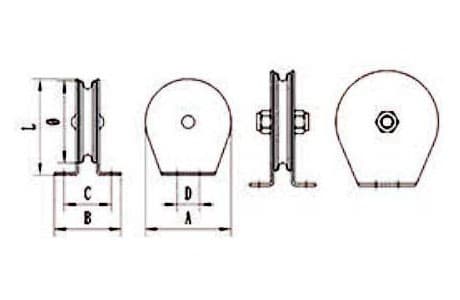 Flat Mount Pulley Block