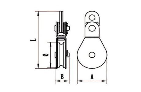 Swivel Eye Block — dimension drawing