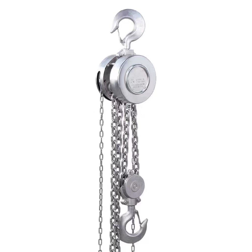 Stainless steel manual chain block with stainless hooks and chain