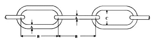 DIN 5683 Long Link Chain — dimension drawing