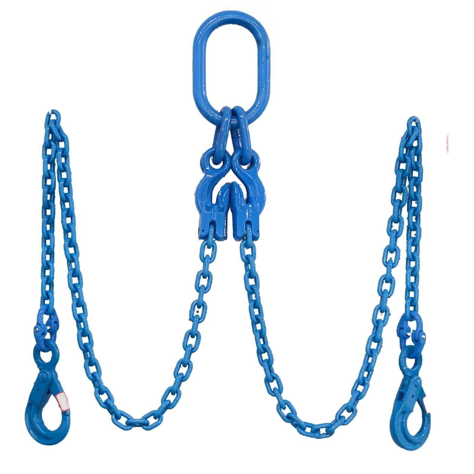 Grade 100 two-leg chain sling with self-locking hooks, type DOSL