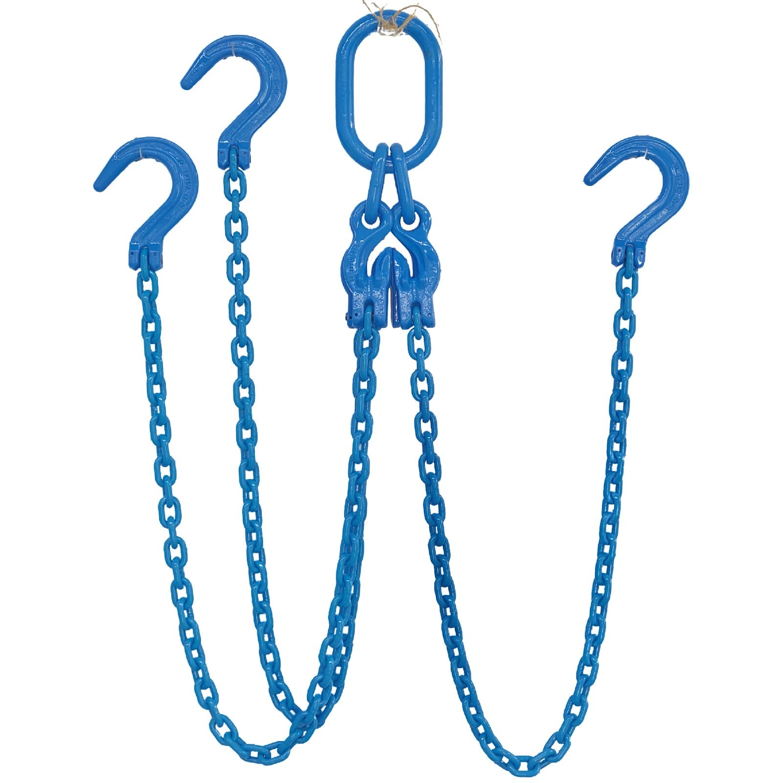 Grade 100 three-leg chain sling with foundry hooks, type TOF