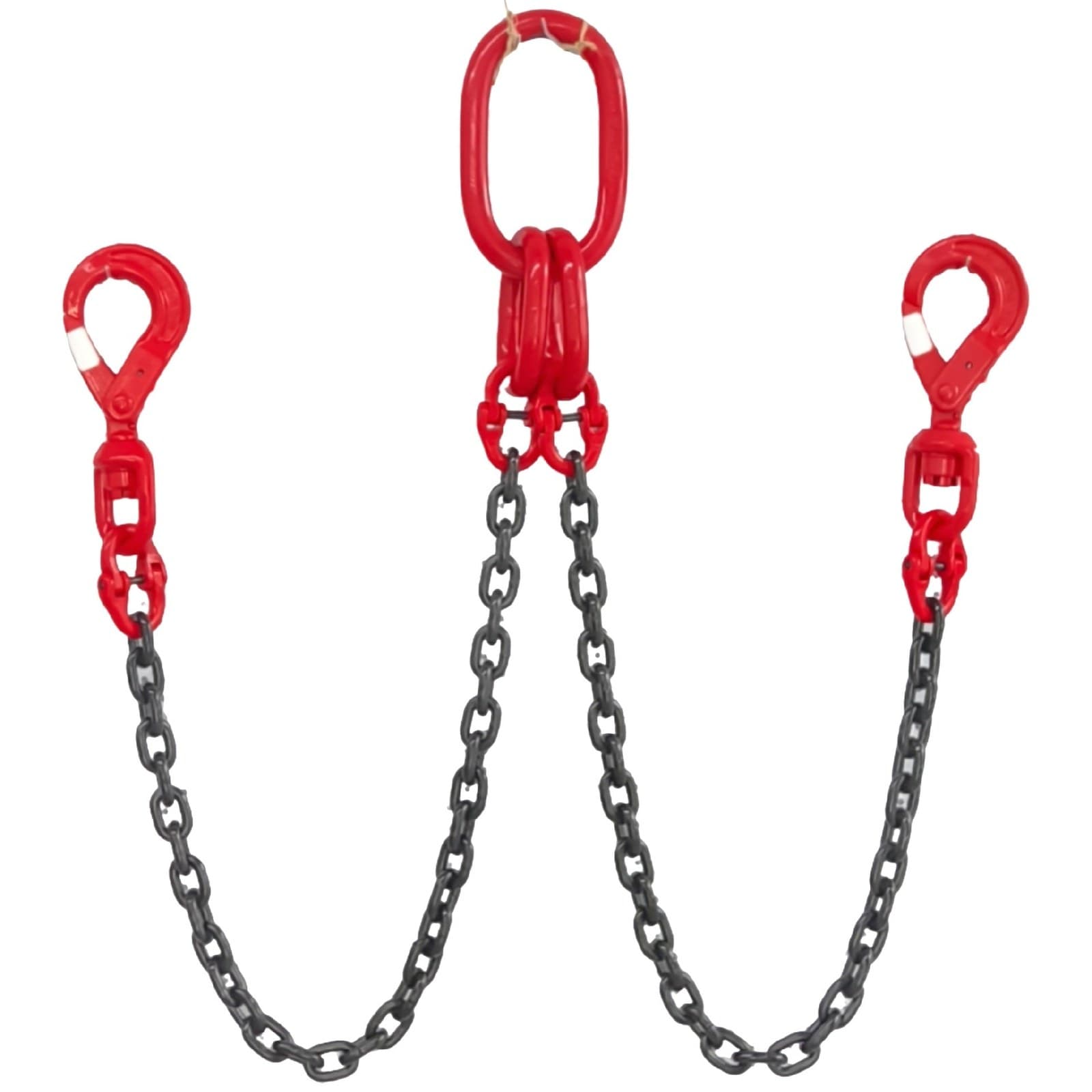 Grade 80 two-leg chain sling with self-locking hooks, type DOSL