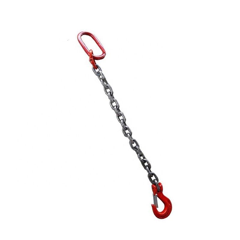 Grade 80 single-leg chain sling, master link and sling hook, type SOS