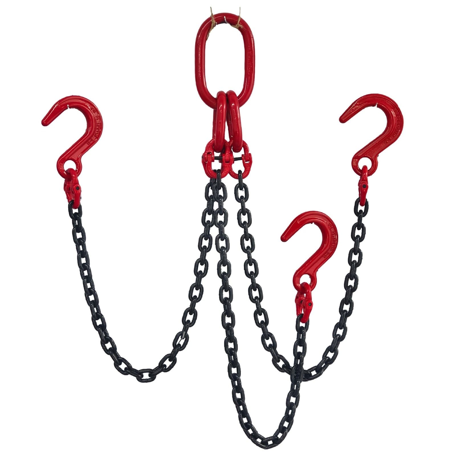 Grade 80 three-leg chain sling with foundry hooks, type TOF