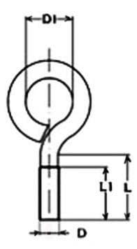 Stainless Steel Unwelded Eye Bolt — dimension drawing