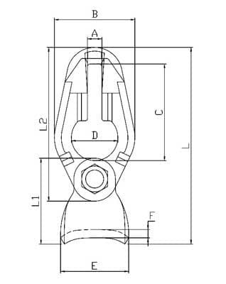 Grade 80 Choker Glider with Keyhole — HM Type — dimension drawing
