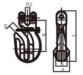 Grade 100 Clevis Grab Hook with Safety Pin