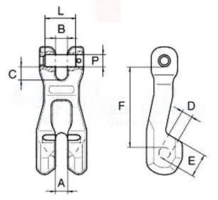 Grade 100 Clevis Shortening Clutch — dimension drawing