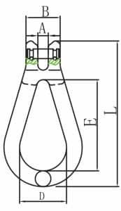 Grade 80 Clevis Reeving Link Pear Shaped