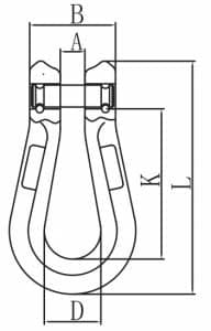 Grade 80 Omega Link Long — dimension drawing