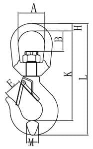 Grade 80 Swivel Hoist Hook with Latch