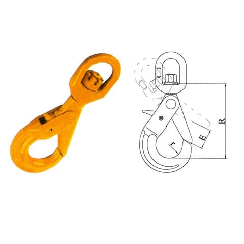 Grade 80 Swivel Hook with Positive Locking Latch