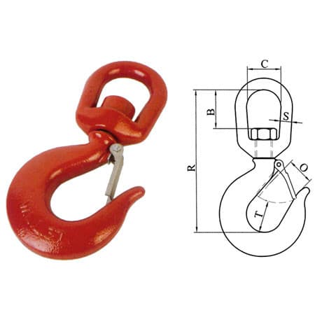 Swivel Hoist Hook with Latch — 322 Pattern