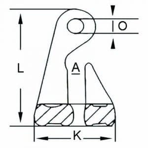 Eye Bend Hook, Forged Alloy — Type A — dimension drawing