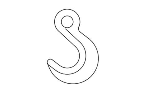 Alloy Lashing Hook Grade 80 — dimension drawing