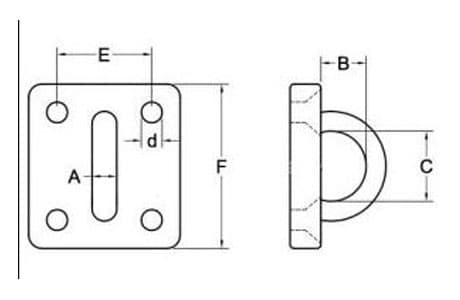 Galvanized Staple on Plate — dimension drawing