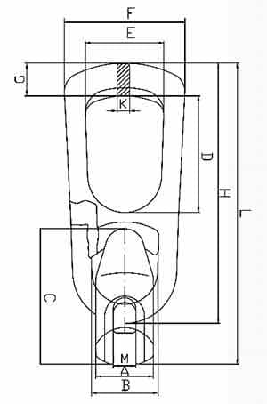 Precast Concrete Lifting Clutch — dimension drawing