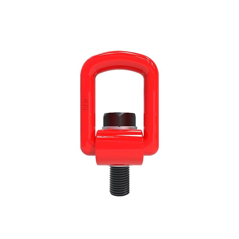 Red Grade 100 swivel hoist ring with threaded bolt