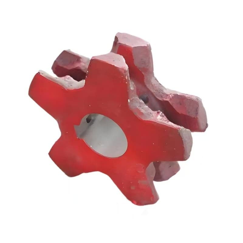Red pocket wheel (chain sprocket) for DIN 764 round link chain